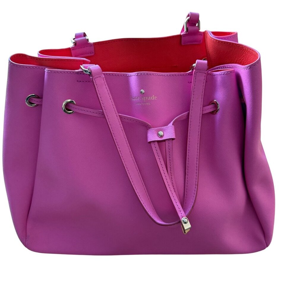Kate Spade Bubblegum Pink Cape Drive Lynnie Tote Bag w Orange Inside